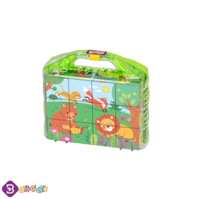 مکعب های تصویری حیوانات با فرزندان 12 قطعه